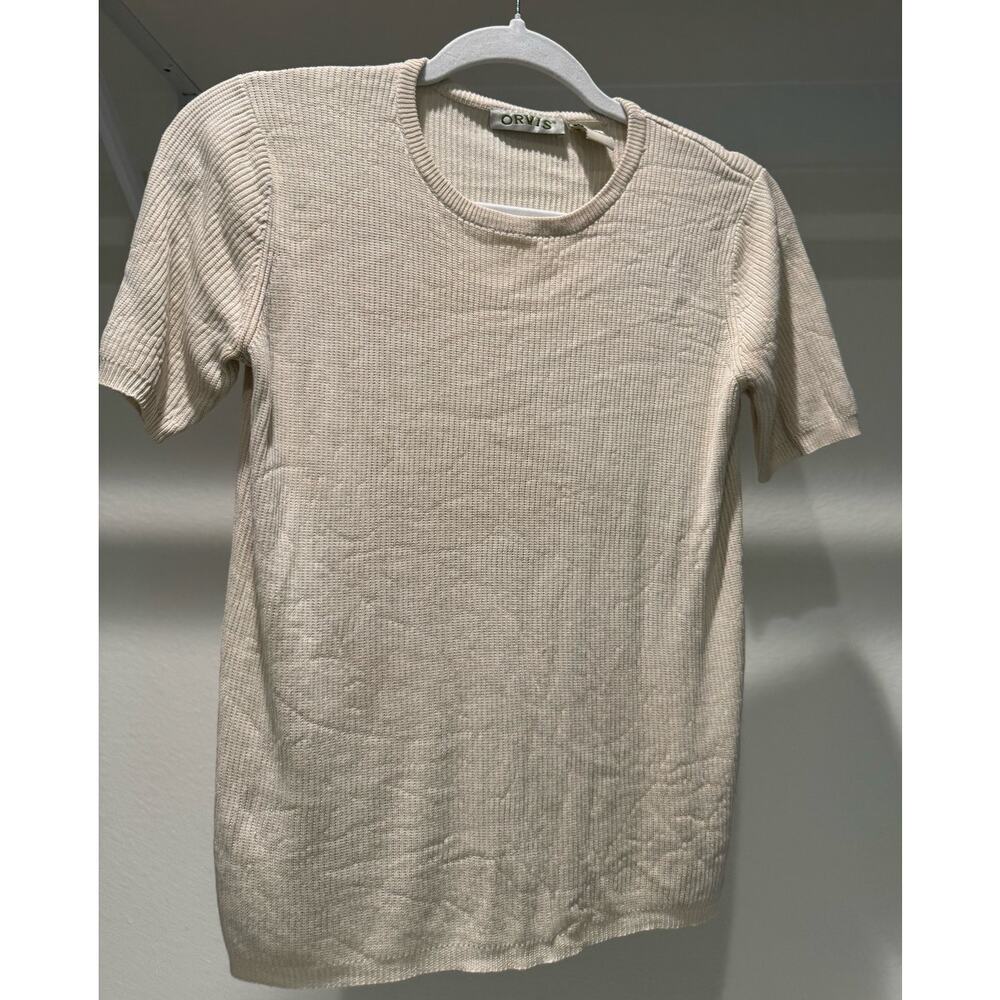 Orvis‎ Women's Knit Blouse Cream Size XS